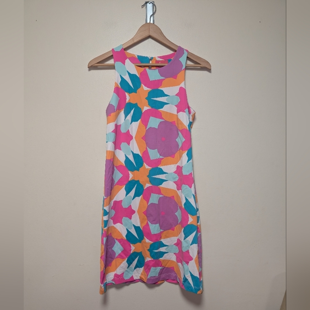 Britt Multicolor Geometric Floral Sleeveless Dress – XS